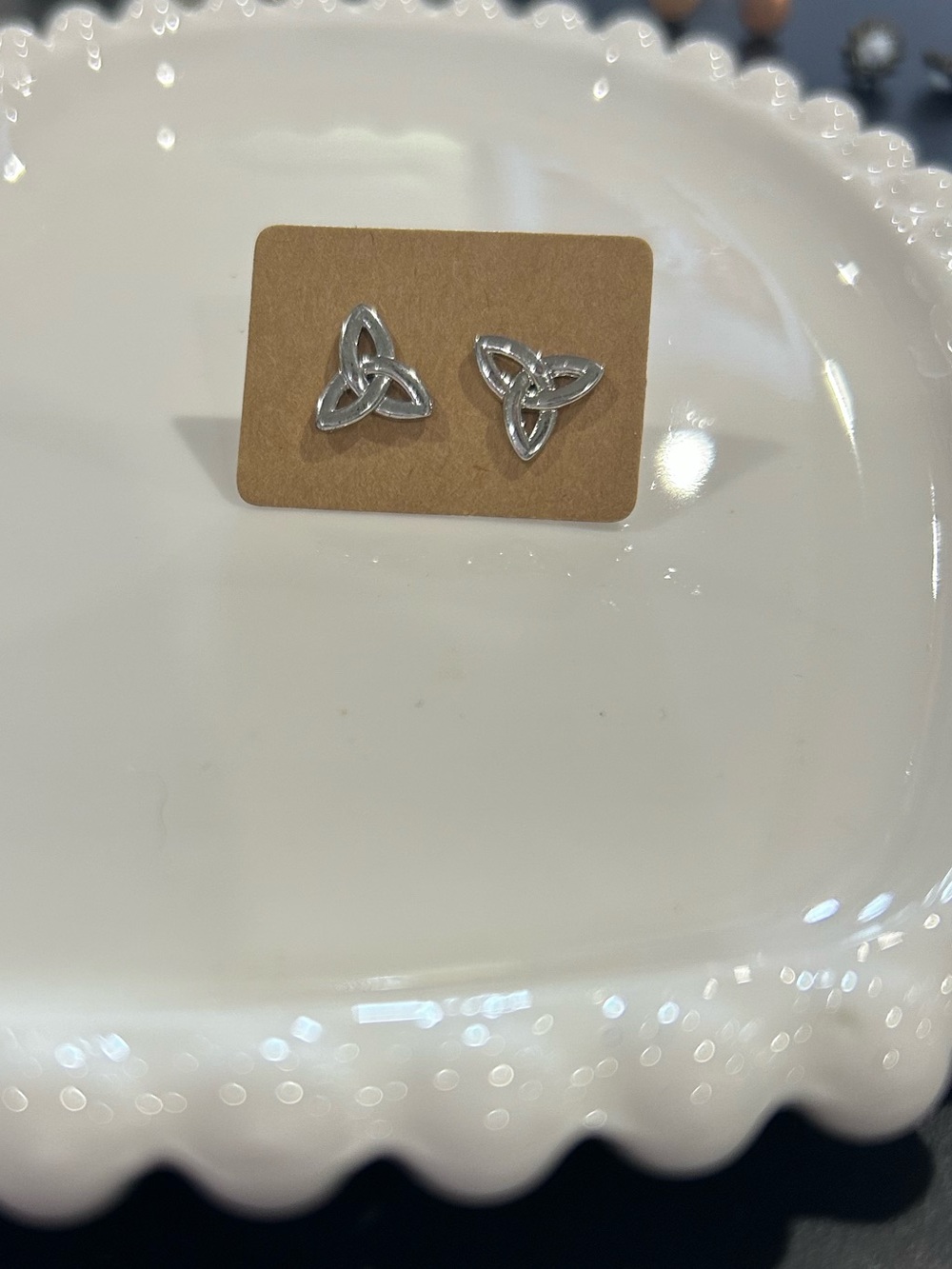Sterling Silver Celtic Knot Stud Earrings - Silver
